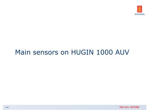 THE HUGIN 1000 AUV as sensor platform for seafloor mapping