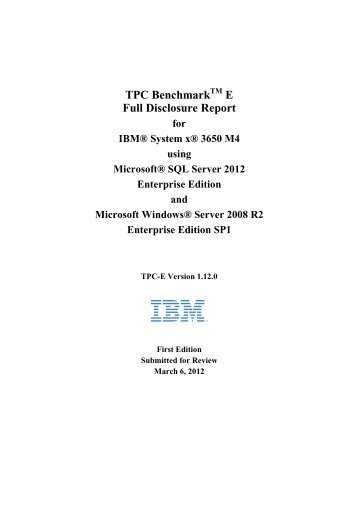 TPC Benchmark E Full Disclosure Report