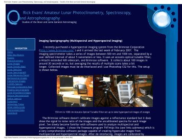 Rick Evans' Amateur Lunar Photoclinometry, Spectroscopy, and ...