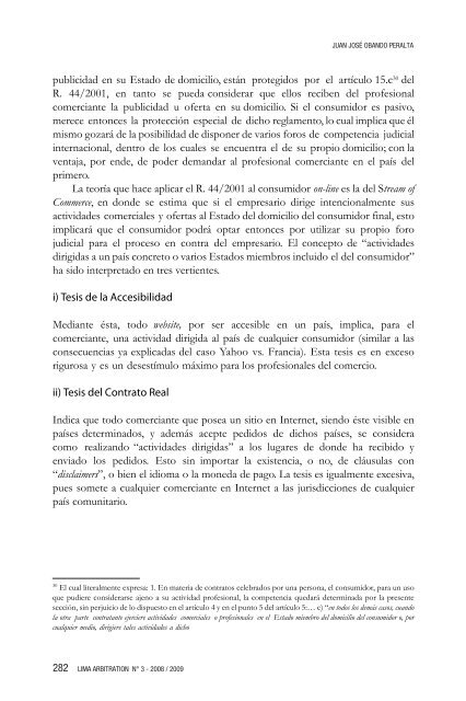 Arbitrajes electrónicos y Derecho del Consumidor ... - lima arbitration