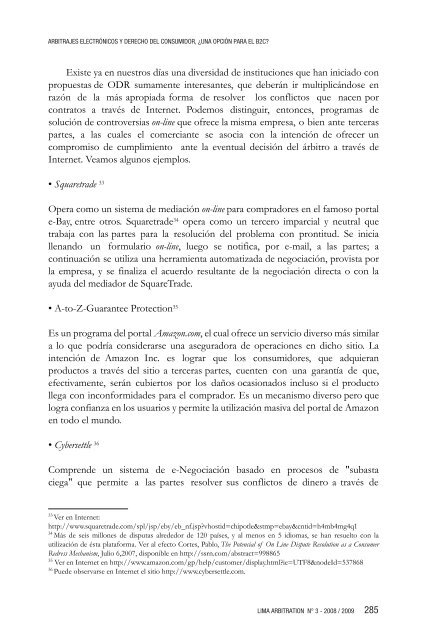 Arbitrajes electrónicos y Derecho del Consumidor ... - lima arbitration