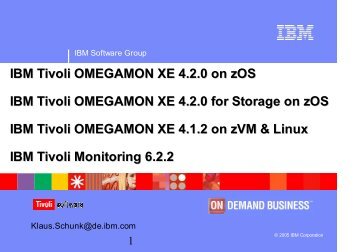 IBM Tivoli OMEGAMON XE 4.2.0 on zOS IBM Tivoli OMEGAMON XE ...