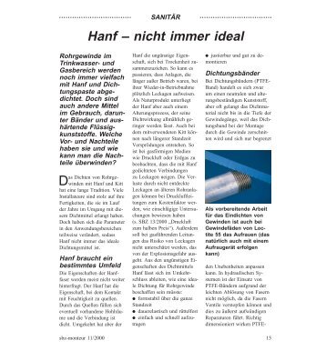 Hanf – nicht immer ideal