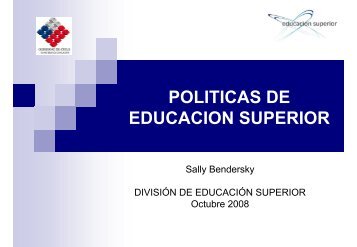 politicas de educacion superior - Consejo Nacional de Educación