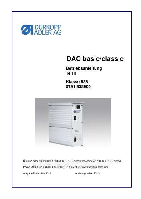 DAC basic/classic - Durkopp Adler AG