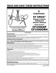 Owner's Manual - Emerson Fans