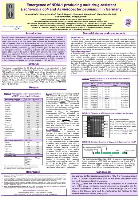 Emergence of NDM-1 producing multidrug-resistant Escherichia coli ...