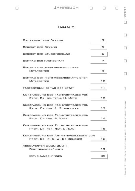 Jahrbuch 2001 - Tag der Elektrotechnik und Informationstechnik 2012