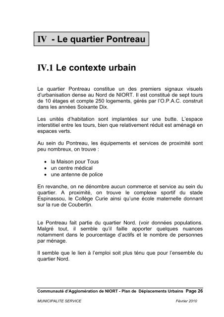 Étude Déplacement Quartiers ORU Niort - Communauté d ...