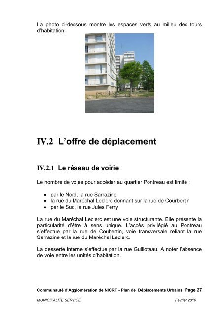 Étude Déplacement Quartiers ORU Niort - Communauté d ...