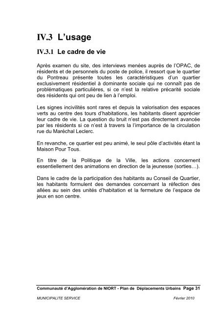 Étude Déplacement Quartiers ORU Niort - Communauté d ...