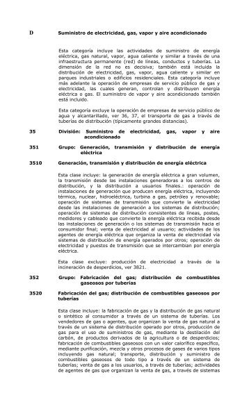 Suministro de electricidad, gas, vapor y aire acondicionado Esta ...