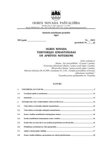ogres novada teritorijas izmantoÅ¡anas un apbÅ«ves ... - Ogres novads