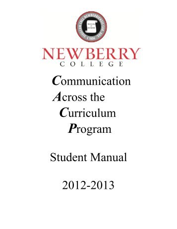 Student Manual (2012-2013 PDF) - Newberry College