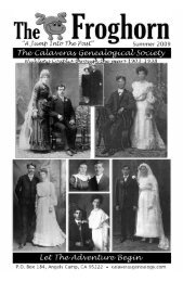 Summer 2009 - Calaveras Genealogical Society