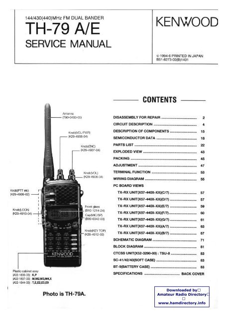 Kenwood - TH-79 Service manual