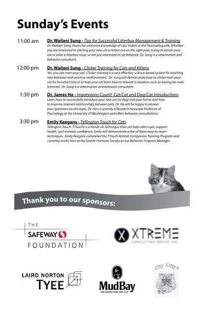 Schedule of Events - Seattle Humane Society