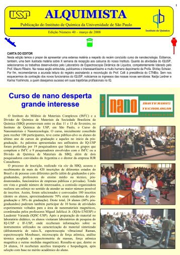 Alquimista nÂº 40 - Instituto de QuÃ­mica - USP