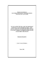 Proyecto PER/98/G31: âElectrificaciÃ³n Rural a base - CEDECAP