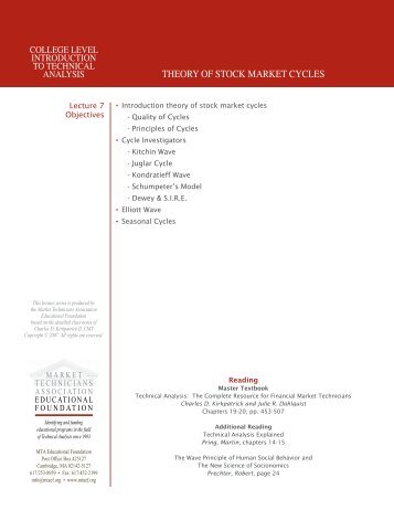 THEORY OF STOCK MARKET CYCLES - Knowledge Base