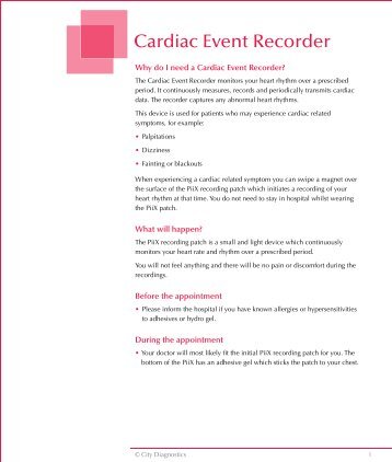 Cardiac Event Recorder - London Bridge Hospital Network