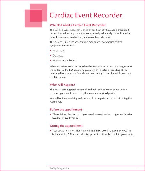 Cardiac Event Recorder - London Bridge Hospital Network