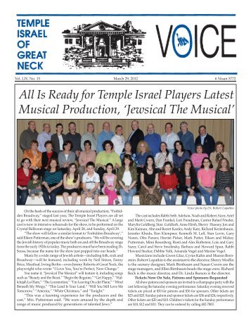 March 29 - Temple Israel of Great Neck