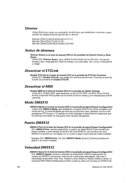 Manual de operacion Mesa Iluminacion ETC - Páxinas persoais - USC