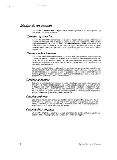 Manual de operacion Mesa Iluminacion ETC - Páxinas persoais - USC