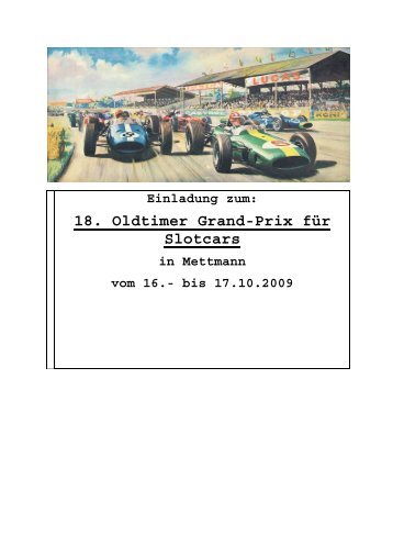 18. Oldtimer Grand-Prix für Slotcars