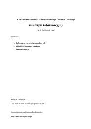 Biuletyn - 8 - Centrum BadaÅ Translacyjnych i Biologii Molekularnej ...