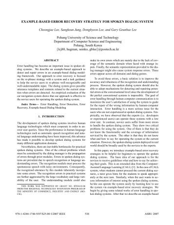 example-based error recovery strategy for spoken dialog system