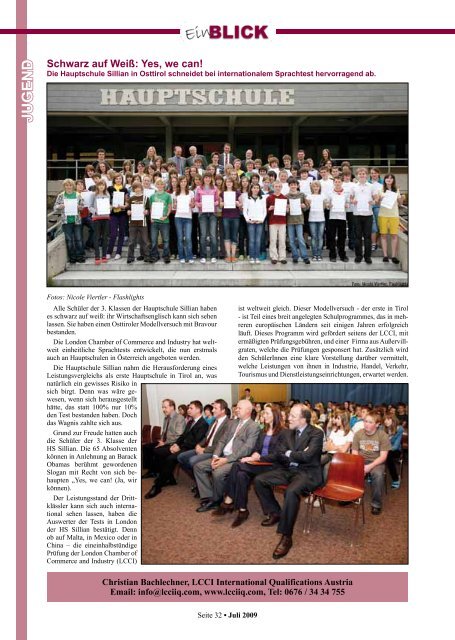 Ausgabe 20 - Juli 2009 - Marktgemeinde Sillian