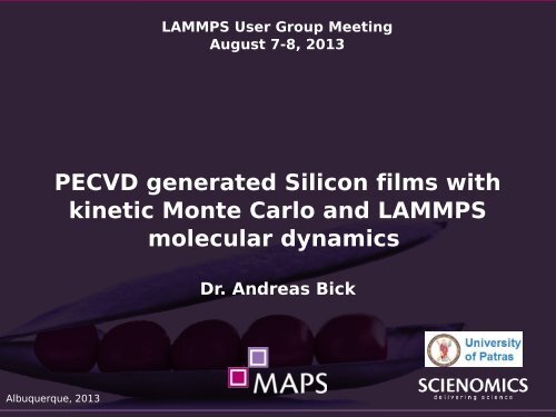 Multiscale modeling of PECVD generated Silicon films ... - Lammps