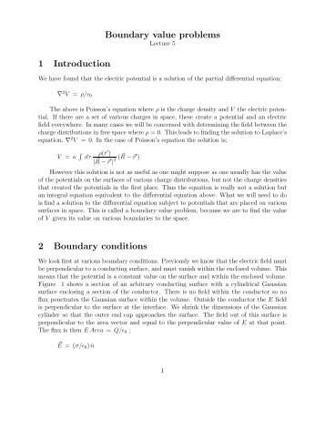 Boundary value problems 1 Introduction 2 Boundary conditions