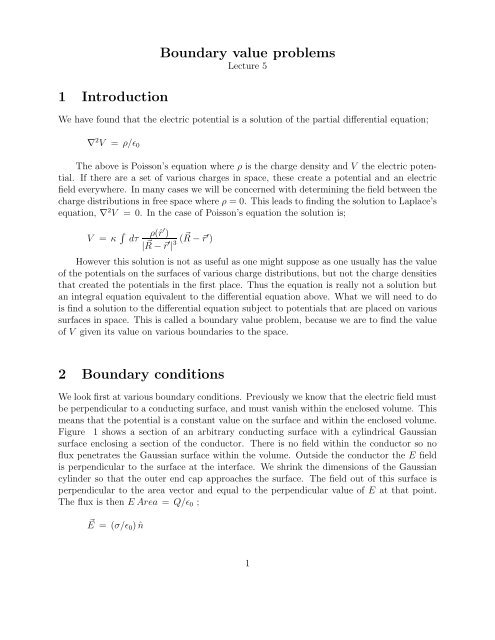 Boundary value problems 1 Introduction 2 Boundary conditions
