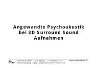 Angewandte Psychoakustik bei 3D Surround Sound Aufnahmen