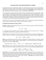 Qualitative Analysis of Group I Cations