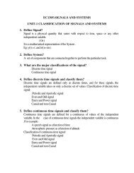 EC1305-SIGNALS AND SYSTEMS UNIT-1 CLASSIFICATION OF ...