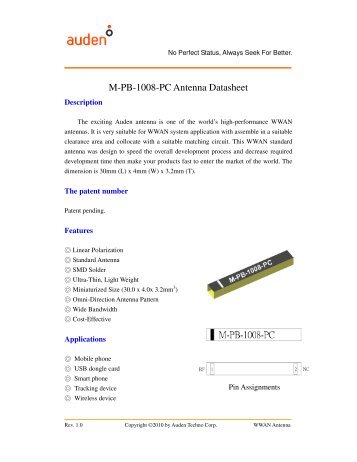 M-PB-1008-PC Antenna Datasheet
