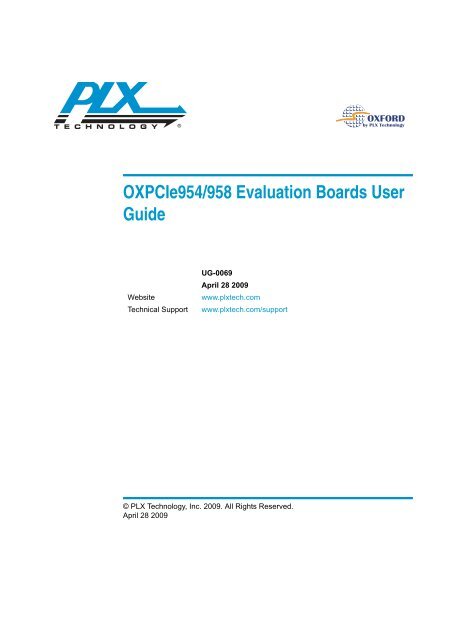 OXPCIe954/958 Evaluation Boards User Guide - PLX Technology