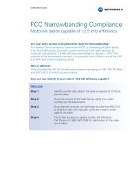 FCC Narrowbanding Compliance - Motorola Solutions