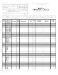 DHHS 4041 Vaccine Administration Record - Immunization Branch