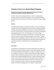 Towards a Theory of a Games Based Pedagogy - Online-conference ...