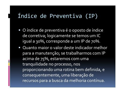 Ãndices da ManutenÃ§Ã£o - Wiki do IF-SC