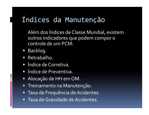 Ãndices da ManutenÃ§Ã£o - Wiki do IF-SC