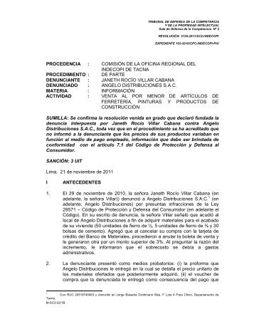 ResoluciÃ³n 3128-2011/SC2-INDECOPI