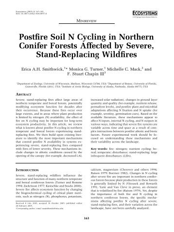 Post-fire soil N cycling in northern conifer forests ... - ResearchGate