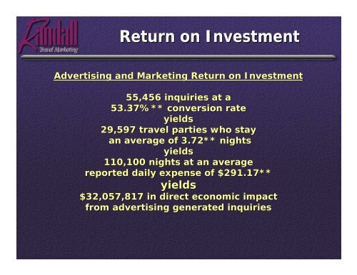2005 Travel & Tourism Trends - Randall Travel Marketing