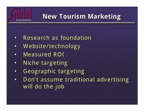 2005 Travel & Tourism Trends - Randall Travel Marketing